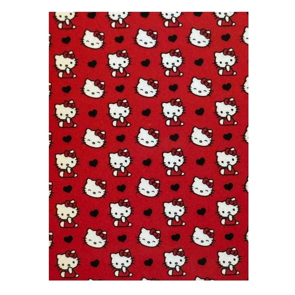 Hello Kitty Ultra Fine Faux Fur Throw Blanket - Red/Black Hearts 50